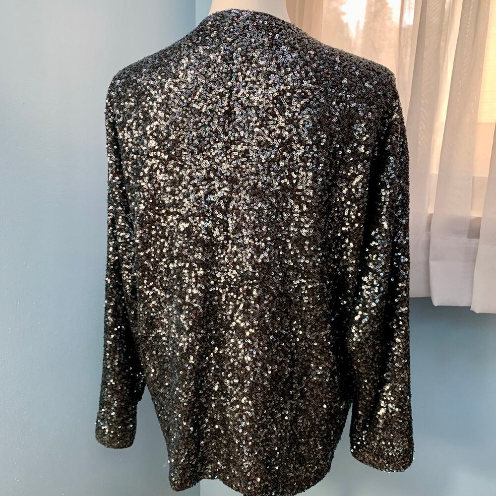 Gap Sequin Kimono Style Open Front Jacket Size Me… - image 5